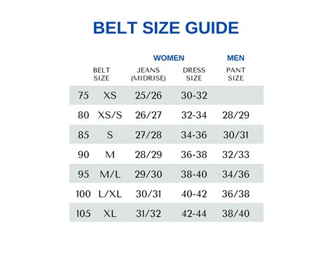 europe belt size chart.